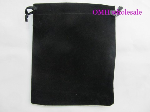 OMH 10pcs 5x7cm 7x9 10x12cm black silk cloth flannelette Suede Jewlery Velvet packing  scald Golden Pouch  Gift bags BZ05 ► Photo 1/6