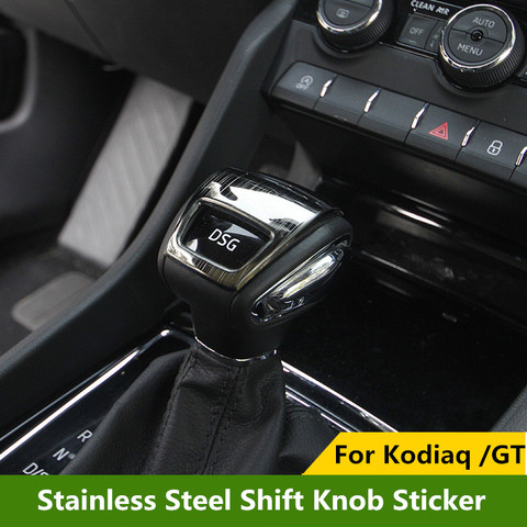 Stainless Steel Car Gear Shift Knob Cover Sticker Moulding Trim for Skoda Kodiaq GT 2017 2022 Styling ► Photo 1/6