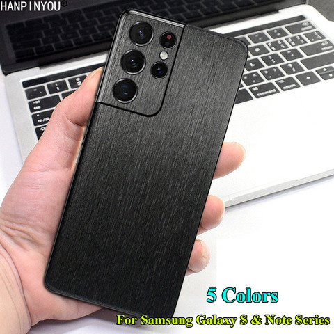 For Samsung Galaxy S21 Note 20 S20 FE Plus Ultra Lite 5G Back Brushed Metal Rear Decal Skin Protective Film Wire Drawing Sticker ► Photo 1/6