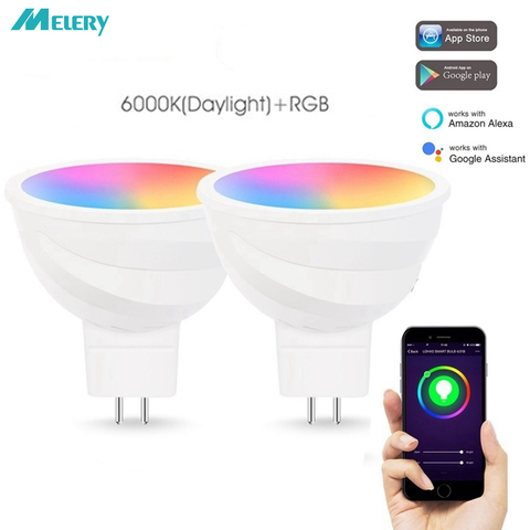 MR16 WiFi Smart LED Light Bulb 12V GU5.3 Reflector Spoltlight 50W Equivalent RGB Warm Cold White Remote Control Decorative Lamp ► Photo 1/6