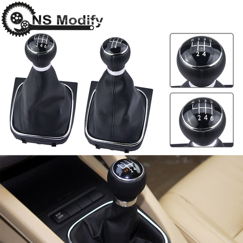 NS Modify 5/6 Speed Gear Shift Knob Lever Shifter Gaitor Boot Leather Dust Cover For VW Golf 6 Sagitar MK6 2009 2010 2011 2012 ► Photo 1/6