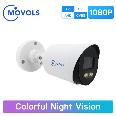 Movols 2MP Colorful Night Vision Security Camera CCTV AHD Outdoor Video Surveillance Camera Analog Waterproof Sony Sensor Camera ► Photo 1/6