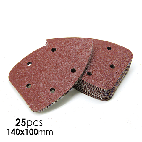 TASP 25pcs 140x100mm Palm Sander Sandpaper Hook & Loop Abrasive Sanding Paper Disc Grit 60 80 120 180 240 Abrasive Tools ► Photo 1/6