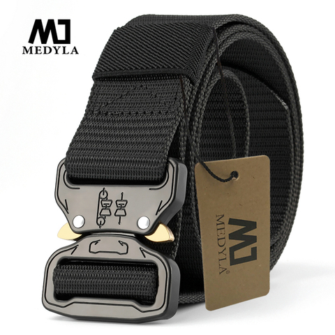 MEDYLA Official Genuine Tactical Belt Men Nylon Metal buckle Military SWAT Combat Belts Knock Off Emergency Survival Belt ZS3 ► Photo 1/6