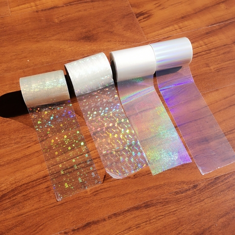 Holographic Foil Plain Transparent Hot Stamping On Paper or Plastic 8cm x 120m/Lot DIY Package Box ► Photo 1/6