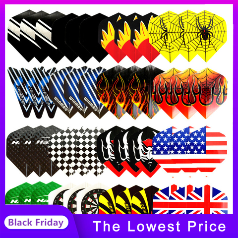 48pcs 2D Mix 16 Styles Nice Patterns Dart Flights For Outdoor Wing Tail Dardos Feather ► Photo 1/6