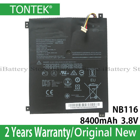 Genuine 3.8V 31.92WH 8400mAh NB116 Battery For Lenovo Ideapad 100S 100S-11IBY 100S-80R2 Series 5B10K37675 0813001 Batteria Akku ► Photo 1/3