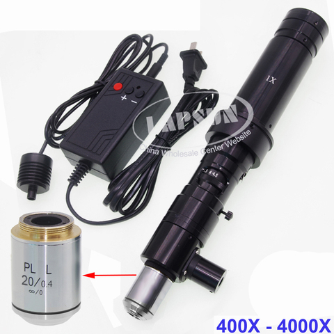 100X-1000X / 200X- 2000X / 400X-4000X Zoom Industry Microscope Camera Coaxial Light C-mount Lens Set ► Photo 1/6