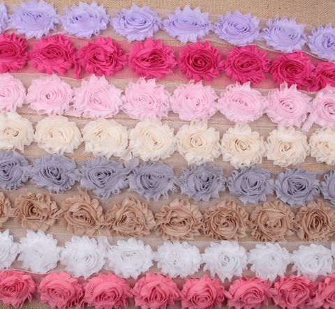 1Yard Cute Shabby Chiffon Chic Flowers Trim Frayed Hair Flowers for DIY Baby Girls Headbands Clips Headwear Hair Accessories ► Photo 1/6