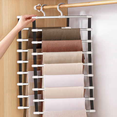 6/8 Layers Pants Hangers Holders Trousers Hanger Storage Rack Clothes Hanger Wardrobe Closet Organizer Wardrobe Clothes Racks ► Photo 1/6