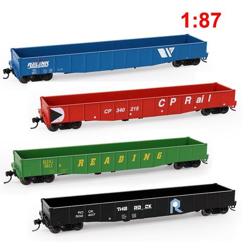 2pcs HO Scale 1:87 53ft Gondola Car Open Railway Wagons Transporter Model Train Container Carriage Freight Car C8743 ► Photo 1/6