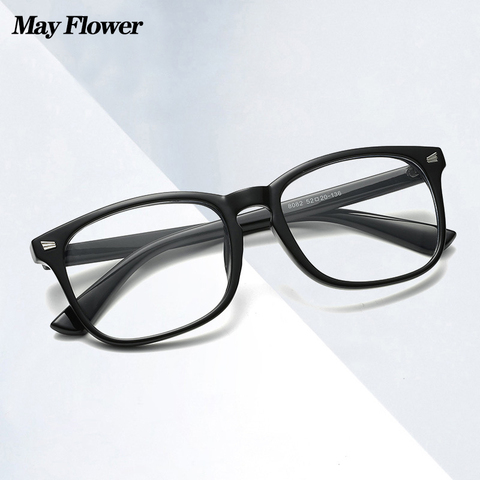 May Flower Fashion Square Designer Reading Glasses Blue Light Blocking Eyeglasses Big Size Prescription Eyewear Diopters +3.5+4 ► Photo 1/6