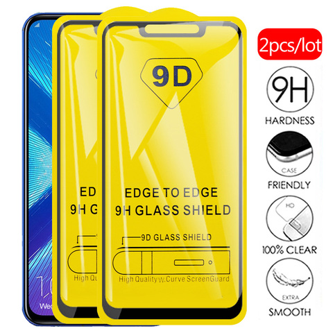 on honor 8x Glass 2pcs 9D Full glue Cover protective glass For huawei honor 8x 8s 8c 8a on honer 8 x s a c scrren protector Film ► Photo 1/6