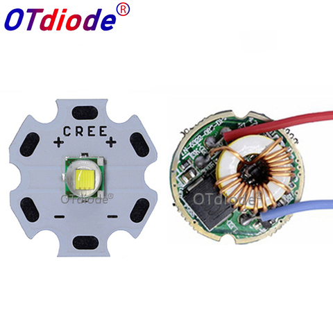 Cree XML XM-L T6 10W High Power LED Emitter Cool White Diode 16/20mm PCB+17mm/22mm DC3.7V 12V Driver ► Photo 1/6