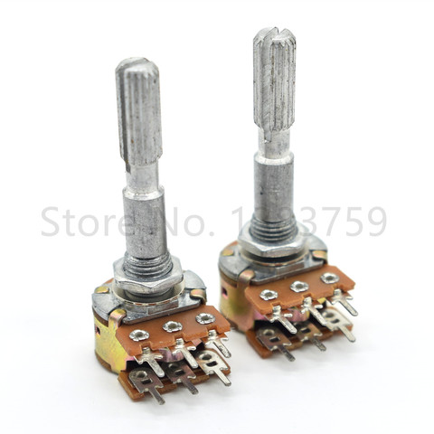 2 Piece SPK 16 type Stereo channel potentiometer 6 feet B50K sawtooth shaft length 35MM amplifier volume potentiometer ► Photo 1/5