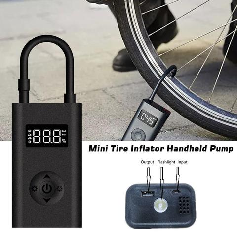 150 Psi Mini Inflatable Pump Handheld Bike Air Compressor Motorcycle Tire Inflator Power Bank With LED Display Sos Flashlight ► Photo 1/6