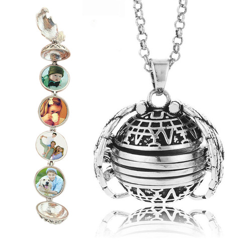 DIY charm Flash Memory Photo Pendant Jewelry five-Color Angel Wings Locket Necklace Fashion Women Romantic Accessories ► Photo 1/6