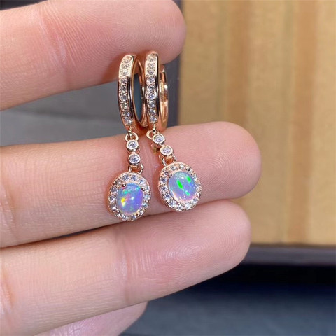 New natural opal earrings 925 silver ladies earrings graceful luxury fashion elegant design temperament earrings ► Photo 1/4