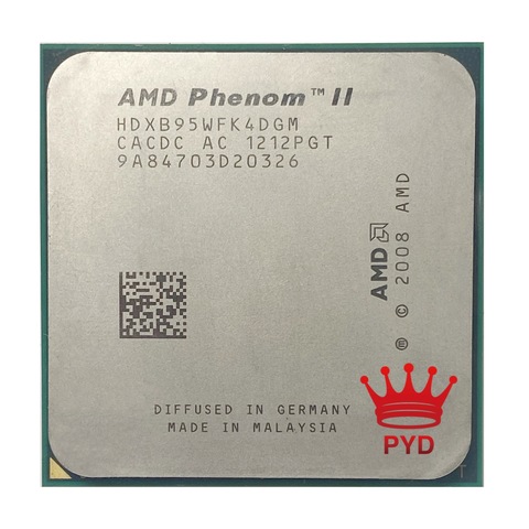 AMD Phenom II X4 B95 CPU/HDXB95WFK4DGM/HDXB95WFK4DGI 938Pin/3.0GHz/6MB L3/95W Socket AM3,Amount to 945 ► Photo 1/1