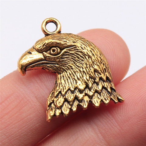 WYSIWYG 10pcs 21x19mm Eagle Head Charm Pendants For Jewelry Making Antique Silver Color Antique Gold Color ► Photo 1/6