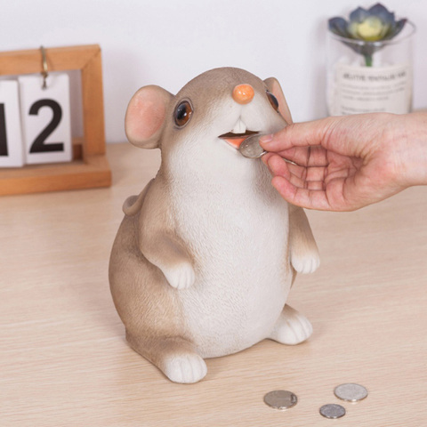 Cartoon Mouse Money Bank Coins Storage Box Kids Toys Year Of The Rat Ornament Home Decor Money Saving Boxes Children Piggy Bank ► Photo 1/6