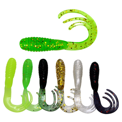 20PCS/Lot Long Tail Grubs 40mm 0.7g Soft Lure Long Fishing Lure Artificial Bait Soft Fishing Lure Pesca ► Photo 1/6