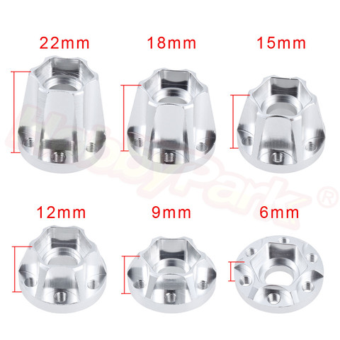 4pcs/lot Aluminum 12mm Hex Wheel Hubs Extension Adapter for 1.9