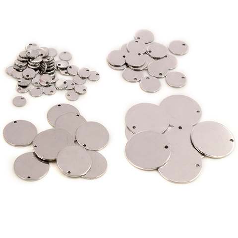 6mm 8mm 10mm 12mm No Fade Charms 316 Stainless Steel Round One Hole Charms for necklace pendant charms diy jewelry making ► Photo 1/6