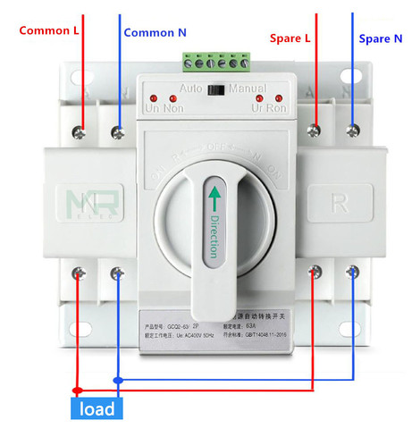 Dual power automatic transfer switch 2P 63A switchgear switch CB class ATS home single phase 220V ► Photo 1/4