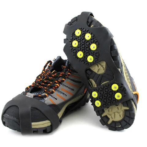 1 Pair 10 Studs Anti-Skid Ice Gripper Climbing Shoe Spikes Ice Grips Cleats Crampons Winter Climbing Anti Slip Shoes Cover ► Photo 1/6
