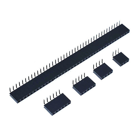 10PCS 1X2/3/4/5/6/8/10/40 Pin Single Row Right Angle Female Pin Header 2.54MM Pitch Strip Connector Socket ► Photo 1/1