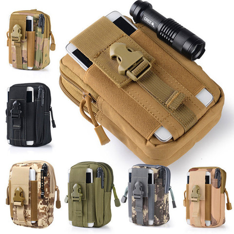 Men Tactical Molle Pouch Belt Waist Pack Bag Small Pocket Military Waist Pack Running Pouch Travel Camping Bags Soft back ► Photo 1/6