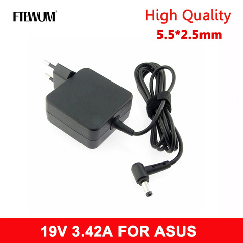 FTEWUM 19V 3.42A 65W 5.5*2.5mm EU AC Charger Laptop DC adapter ADP-65DW For ASUS x450 X550C x550v w519L x751 Y481C Power Supply ► Photo 1/6