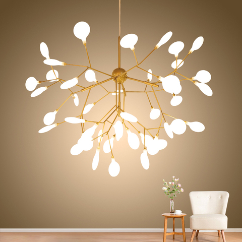 Modern Firefly LED Chandelier Living Room Dining Black Gold Branch Ceiling Hanging Lamp for Kitchen Bedroom Home Decor Lighting ► Photo 1/6