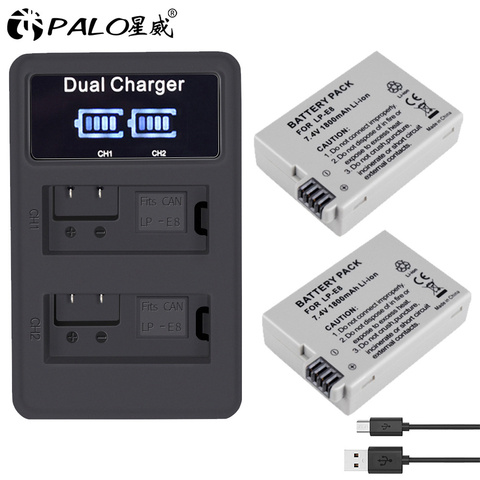 PALO LPE8 Battery Pack LP-E8 Bateria LP-E8 LP E8 For Canon 550D 600D 650D 700D X4 X5 X6i X7i T2i T3i T4i T5i DSLR Camera 0.11 ► Photo 1/6