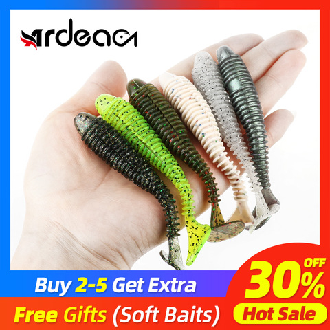 ARDEA Worm Silicone soft lures Jig Wobblers for Carp Bass Swimbait Fishing Artificial Double Color soft bait ► Photo 1/6