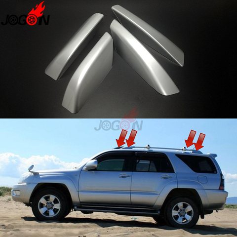 Silver For Toyota 4Runner N210 2003-2009 Hilux Surf SW4 Roof Rack Bar Rail End Leg Cap Replacement Cover Shell 4PCS ► Photo 1/6