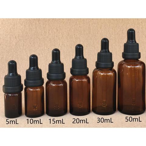 Empty Dropper Bottle Amber essential oil Glass Empty Amber Bottle Glass Essential Oil Liquid Aromatherapy+Dropper Cap Tool 2022 ► Photo 1/6