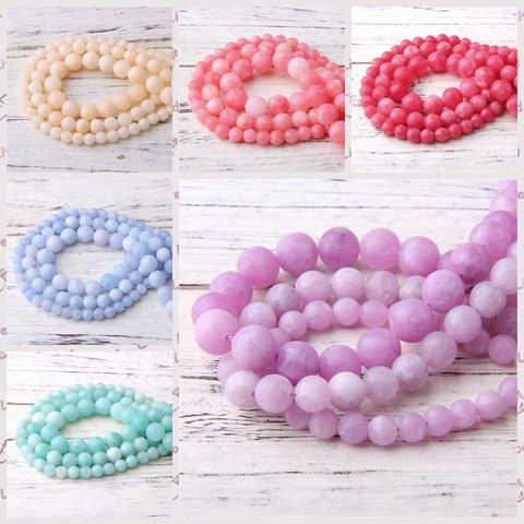 6-12mm Dull Polish Matte Angelites Stone Natural Angelite Gems Beads Crystal Multi Colors Loose Beads for Jewelry Making DIY 15