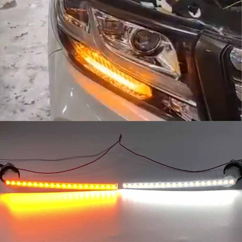 Car flashing 1Pair Car Dynamic turn signal light LED DRL Daytime Running Light For Toyota Alphard Vellfire 20 Vellfire 30 ► Photo 1/6