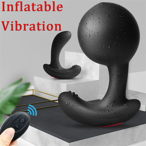 Wireless Remote Control Male Prostate Massager Inflatable Anal Plug Vibrating Butt Plug Anal Expansion Vibrator Sex Toys For Men ► Photo 1/6