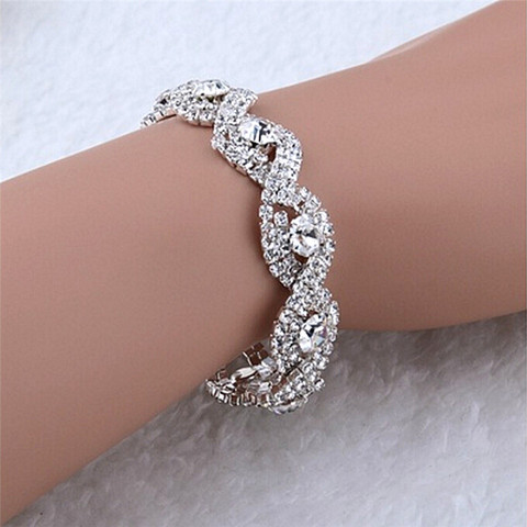 Fashion Elegant  Jewelry Infinity Rhinestone Bangl Deluxe Crystal Bracelet Women Gift ► Photo 1/5