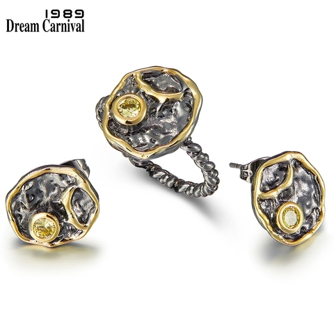 DreamCarnival1989 New Arrival Geometric Designed Earrings Rings Set For Women Zircon Hot Pick Daily Party Girls Jewelry WE3960S2 ► Photo 1/6