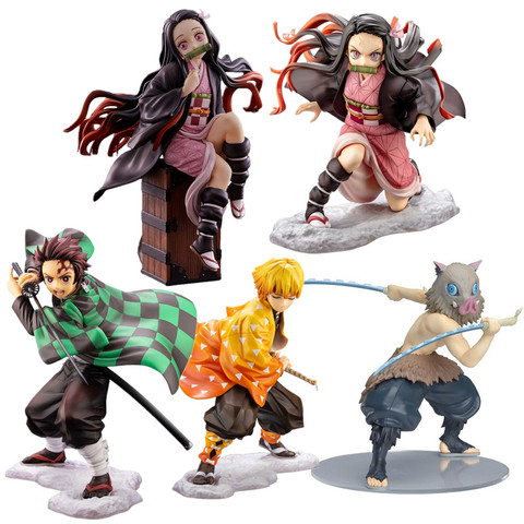 2022 Anime Figurine Demon Slayer Kimetsu no Yaiba Kamado Tanjirou Hashibira Inosuke Kamado Nezuko PVC Figure Collection Toys ► Photo 1/6