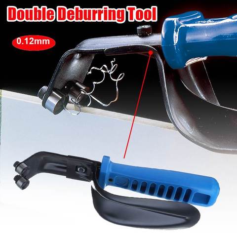 Handheld Portable Double Sheet Metal Deburring Tool With Guard 1-12Mm Cutting Blades,Professional Burr Trimming Cutter Blade ► Photo 1/6