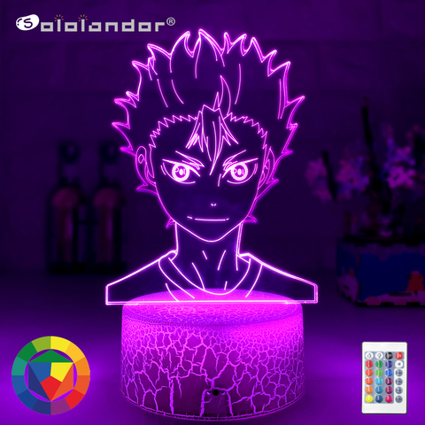 3d Lamp Anime Haikyuu Nishinoya Yuu Figure for Kids Child Bedroom Decor Nightlight Rgb Colorful Desk Led Night Light Manga Gift ► Photo 1/6