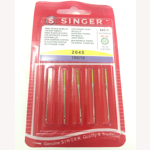 Singer Premium Ball Point Sewing Machine Needles 2045 - Sizes 80/11,100/16- 1pack =5pcs Singer needle ► Photo 1/4