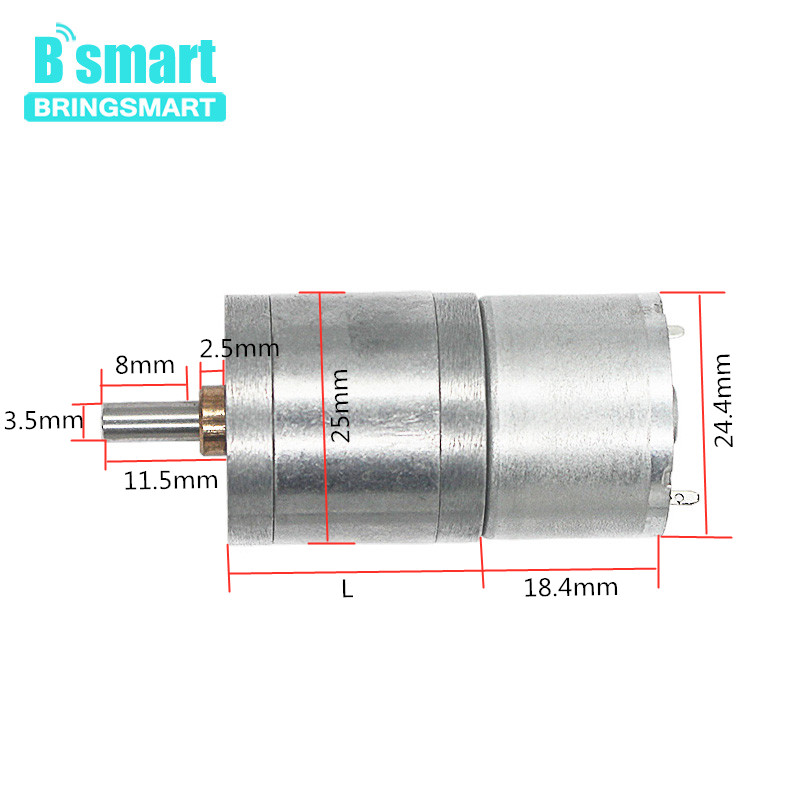 Micro Motore Con Riduttore DC 6V 12V JGA25-310 8-1800 RPM Reversibile