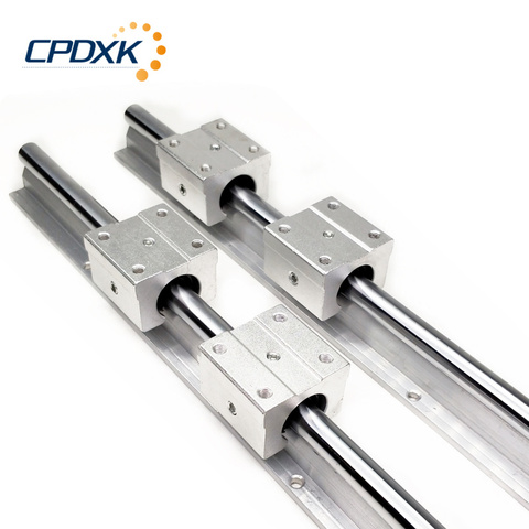 2pcs SBR16 1000mm Linear Guides Linear Shaft Rail Support + 4pcs SBR16UU Linear Bearing Blocks ► Photo 1/6