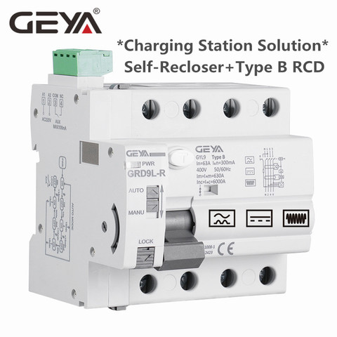 GEYA Self Recloser Control Mode with Type B RCD Special for Car Charging Station Use DC Current Smart  Breaker NEW ENERGY ► Photo 1/6